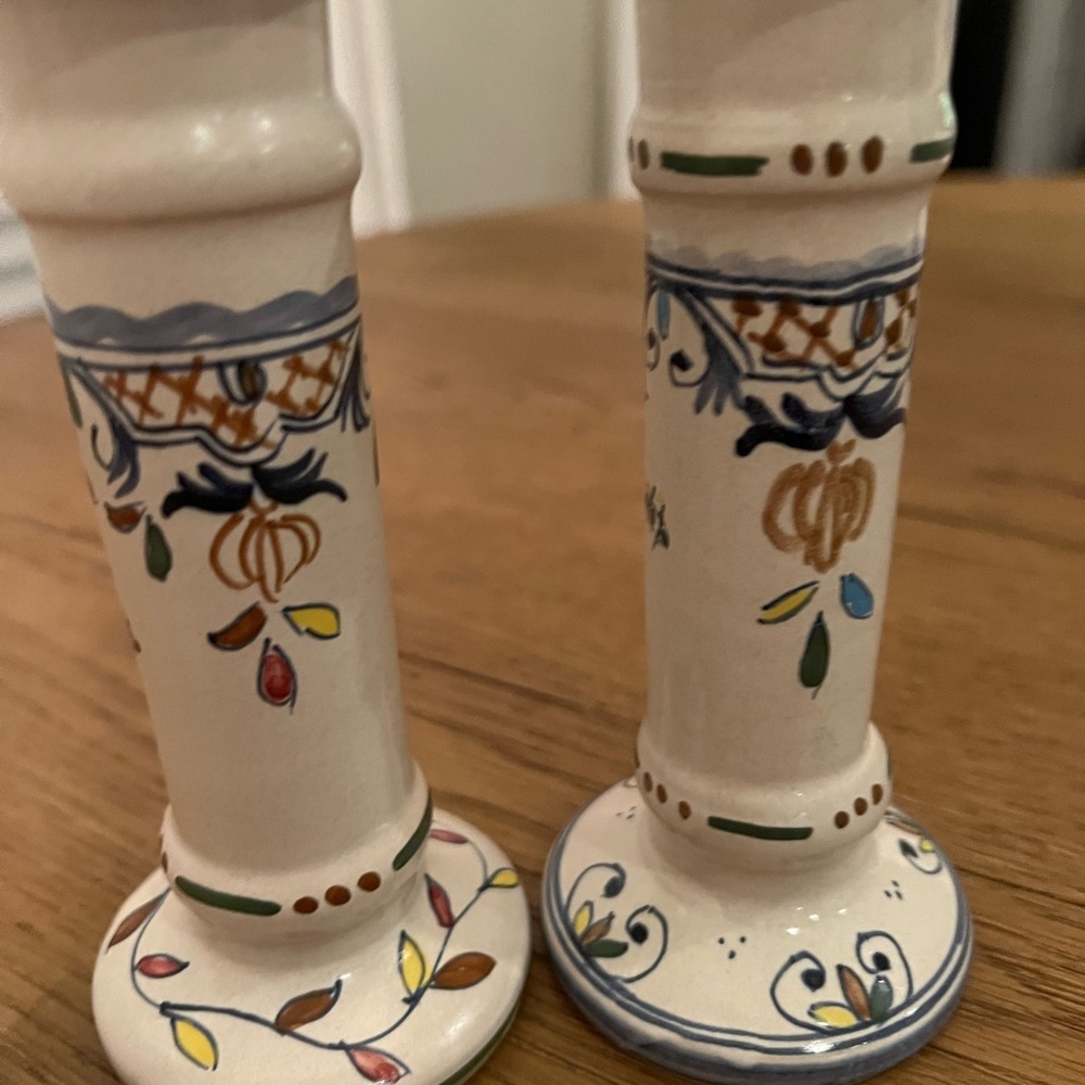 Vintage Cecconi Orvieto Italian Handcrafted &hand painted Ceramic Candle Holders - Picture 3 of 7